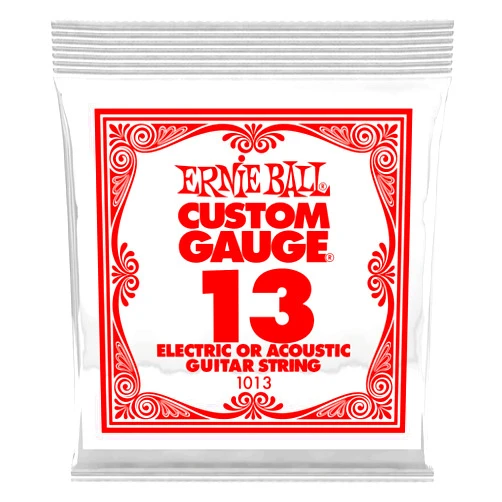 Ernie Ball Nickel Plain Single Guitar String .013 Gauge 6-Pack