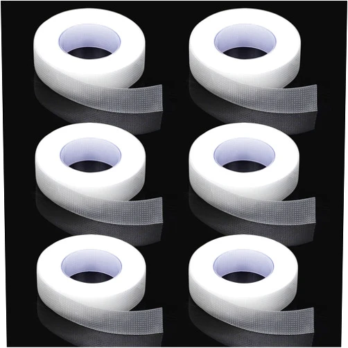 JASSINS 6 Rolls PE Eyelash Tape, Adhesive Fabric Eyelash Tapes, Adhesive Breathable Micropore Fabric Tape for Eyelash Extension Supply,9 m/10 Yard Each Roll (Transparent)