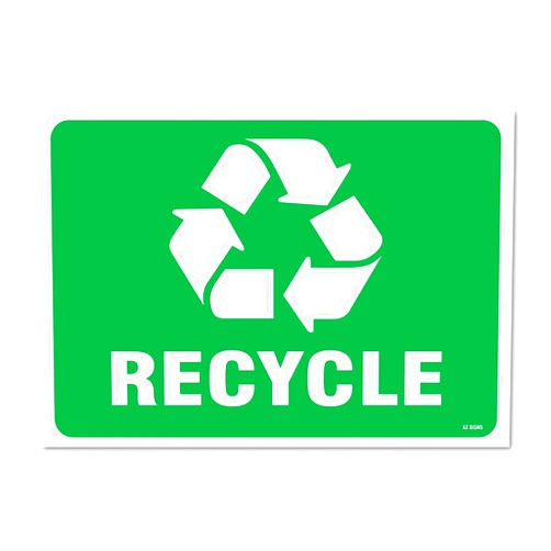 AX Signs Recycle Sign, Large 10 x 7 Inch Self-Adhesive Vinyl Sticker