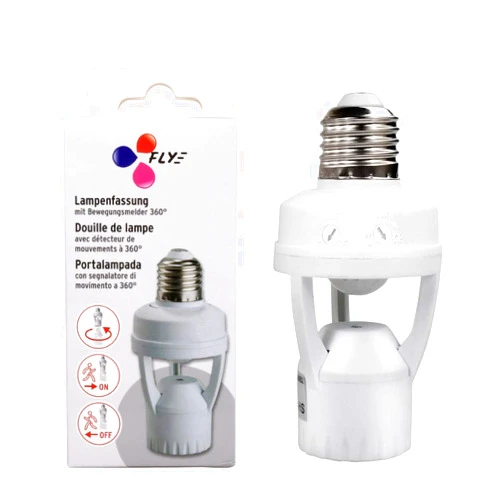 Toplimit Motion Sensor Light Socket,PIR Motion Detector Screw Bulb Adapter,Auto E26/E27 on/Off Night Light Control,Garage, Laundry Room, Storage Room Lighting Fixture