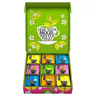 Clipper Natural, Fair & Delicious Clipper Tea Organic Herbal & Green Tea Selection/Sampler, Gift Box - Organic, Eco Friendly, Self Care, Fair Trade. Assorted Individually Wrapped Tea Bags, 1 box, 45 Unbleached Tea Bags, Gifting Mixed 45 Count (Pack of 1)