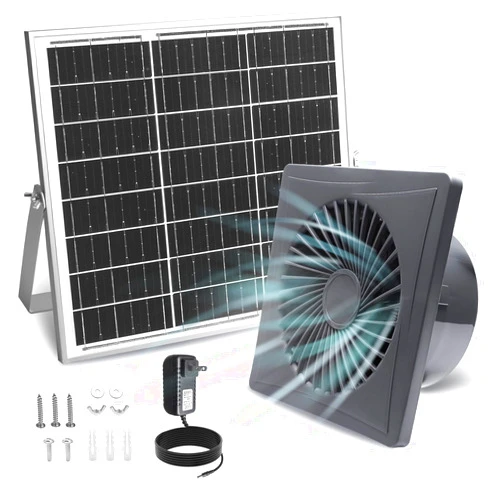 SHENVITASO Solar Exhaust Fan, 25W Solar Panel + 8