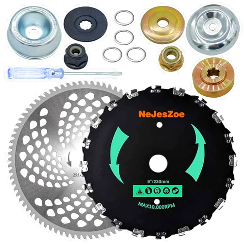 NeJesZoe 9” x 20T Chainsaw Tooth Brush Cutter Blades, 10