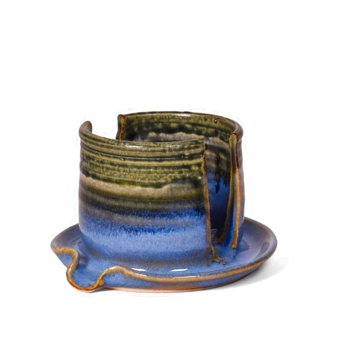The Barrington Garage American Handmade Sponge Holder by Holman Pottery, Smoky Blue