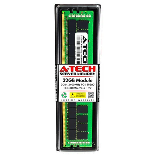 A-Tech 32GB RAM Replacement for Dell SNPCPC7GC/32G, A8711888, CPC7G, 0CPC7G | DDR4 2400MHz PC4-19200 2Rx4 ECC Registered RDIMM Single Server Memory Module