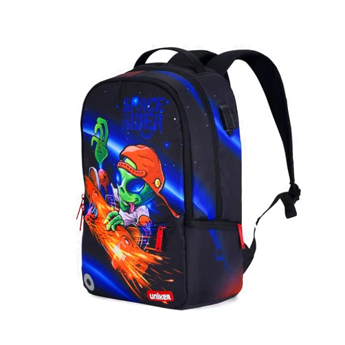 UNIKER School Backpack for Teen Boys, Laptop Backpack with USB Charging Port,Computer Backpack for 15.6 Inch Laptop,Designer Backpack for High School Alien,Backpack for Work