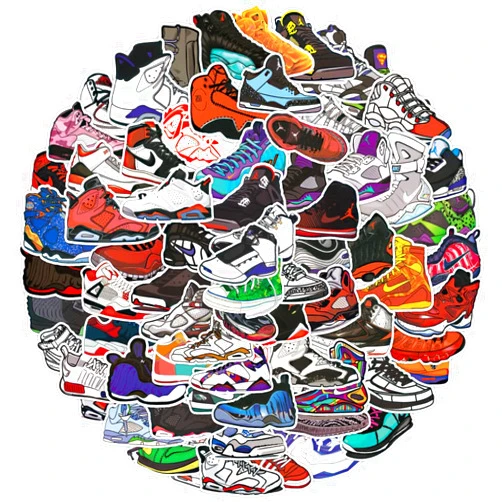 OTURGC Basketball Shoe Sneaker Stickers Cool Basketball Stickers Stylish Vinyl Stickers for Luggage Car Laptop Skateboard Keyboard Personalize Decal Stickers 100 PCS…
