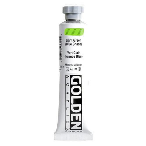 Golden Artist Colors Heavy Body Acrylics by GOLDEN, Light Green (Blue Shade), 2 fl. oz. Tube, Professional Acrylic Paint, Semi-Transparent