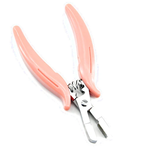NEITSI Fusion Bond Crusher Tool for Keratin Hair Extensions(Thread Shape),Pink