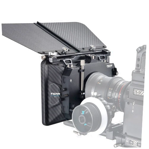 Tilta Matte Box for Studio Cinima Cameras, 3 Pcs 4x5.65 Filter Frame with 5 Lens Adapter Rings (134/114/110/95/80mm) Carbon Fiber Top Flag 5 Pcs Front Matte 15mm Rod Adapter MB-T12