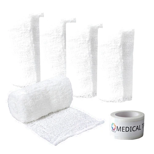 Vakly Sterile Krinkle Kerlix Type Gauze Bandage Rolls [Pack of 5] Highly Absorbent Fluff 100% Cotton Bandages Roll 4.5