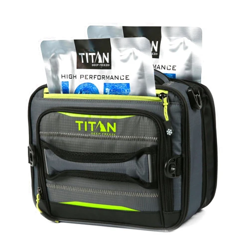 Titan by Arctic Zone Arctic Zone Titan Deep Freeze Fridge Cold Expandable Insulated Horizontal Lunch Pack with 2X 250g High Performance Ice Walls, Grey