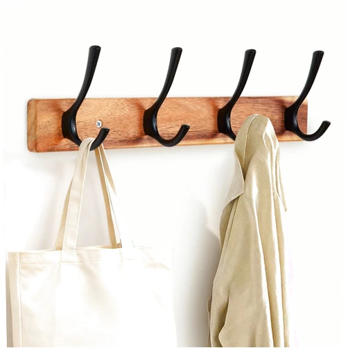 Yangbaga Coat Rack Wall Mount,Acacia Wood Coat Hooks Wall Mount,15