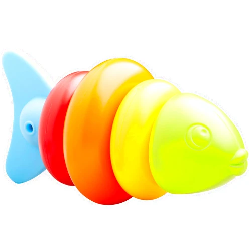 HABA 304907 Plug Game Bath Toy for Children from 1.5 Years in Fish Shape 15 cm in 5 Parts for Bathtub and Paddling Pool in Many Colours from 18 Months
