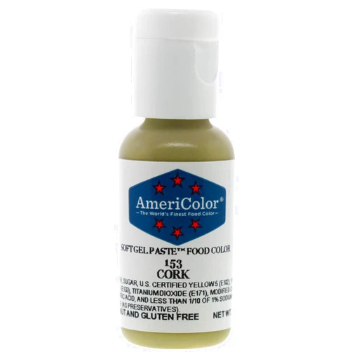AmeriColor, Cork, 0.75 Ounce Bottle, Soft Gel Paste Food Color