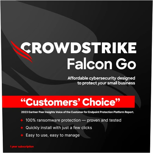 CrowdStrike Falcon Go | Premier Antivirus Protection for Small Businesses | Industry Leading Cybersecurity | Easy to Use | Easy to Install | Business Software | Windows/Mac | 12 Month Subscription
