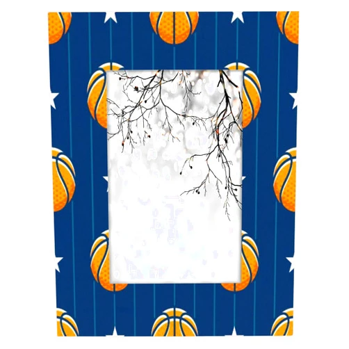 Vomwwlix 5x7 Picture Frame Basketball Wood Picture Frames for Tabletop or Wall Mount Display 5x7 or 5x5 Picture Photo Frames for Decor Home College Christmas Gift