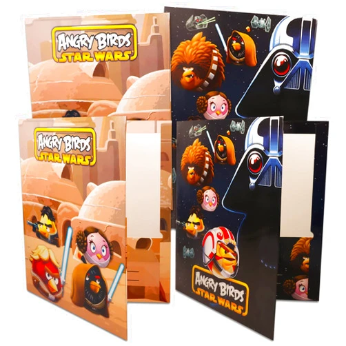 STAR WARS 4 Star Wars Angry Birds School Folders - Bundle with 4 Angry Birds Star Wars 2 Pocket Folders Heavy Duty for School, Office, More | Angry Birds School Supplies