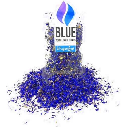 LattePowder Pure Blue Cornflower Petals - 100% Natural Centaurea cyanus - Dried, Grown in Germany Herbal Cornflower Flowers for Cupcakes, Lattes, Tea Blends, Bath Products, Gifts, Crafts
