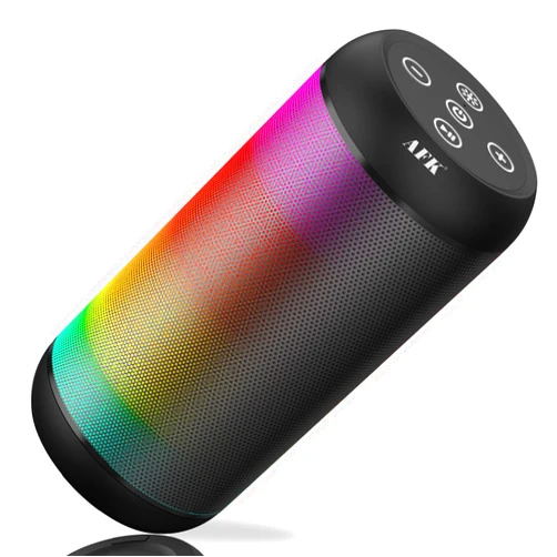 AFK Portable Bluetooth Wireless Speaker with RGB Lights, Loud Speaker with Stereo Sound,Speaker for Party, Home, Outdoor(Black)