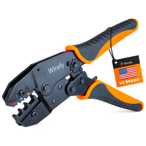 Wirefy Wire Crimping Tool for Insulated Connectors 22-10 AWG | Ratcheting Wire Crimper Tool | Crimp Pliers for Electrical Robust Terminal Crimper Connections