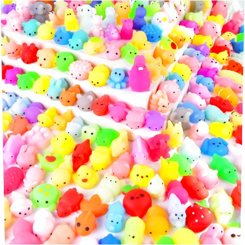 LEEHUR 200PCS Kawaii Squishies, Mochi Squishy Toys for Kids Party Favors, Mini Stress Relief Squishy Fidget Toys for Classroom Prizes for Kids Party Favors Goodie Bags Stuffers with Storage Bag