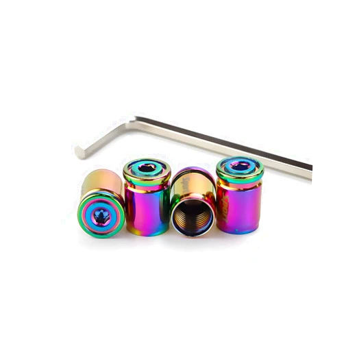 AICEL Tire Valve Stem Cap, Anti-Theft Design Zinc Alloy Stem Covers, 4 Pcs Auto Wheel Cap Sets with Rubber Seal, Universal Vehicle Accessories Fit for Cars, Trucks, Motorcycles, Bicycles (Multicolour)