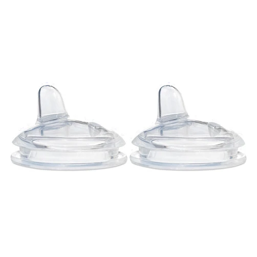 BelBeyo Sippy Spout Nipples for Comotomo Baby Bottles, 2-Count, Food Grade Silicone, Soft Spout, Spill-Proof, Transition Nipples, Converts Baby Bottle to Sippy Cup, BPA Free, 4+ Months (Variable Flow)