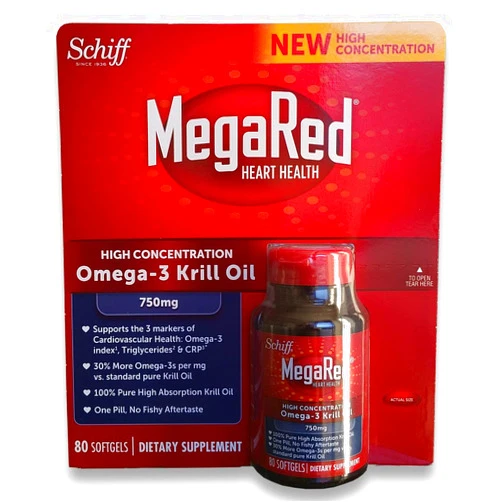 Schiff MegaRed Krill Oil High Concentration 750mg 80 Softgels