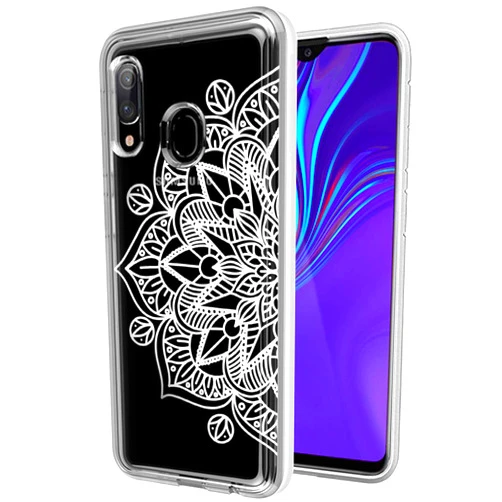 Topeiye Flowers Clear Slim Designed for Galaxy A20 Case, Galaxy A30 Case Shock-Absorption Floral Flexible Soft TPU Rubber Protective Cover for Samsung Galaxy A20/Galaxy A30 (Mandala)