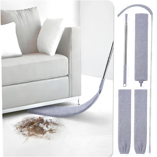 Newliton Retractable Gap Dust Cleaner with 3 Microfiber Dusting Cloths & 30-100 inch Extendable Long Handle, Retractable Duster Brush for Cleaning Under Appliances Sofa Couch Bed Refrigerator Furniture
