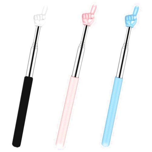 DOLANFYE 3PCS Children Finger Reading Stick Point Reading Pen Kindergarten Student Teacher Teaching Reading Picture Book Finger Shape Mini Pointer Stick (C-Telescoping)