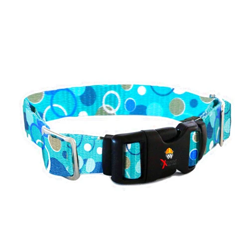 Extreme Dog Fence Heavy Duty Replacement Strap for Electric Dog Fences and Bark Collars with The Rugged Lock-Easy Release Clip - Blue Bubbles | Medium Up to 18