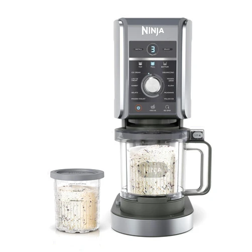 Ninja NC501 CREAMi Deluxe 11-in-1 Ice Cream & Frozen Treat Maker for Ice Cream, Sorbet, Milkshakes, Frozen Drinks & More, 11 Programs, with 2 XL Family Size Pint Containers, Perfect for Kids, Silver 11 Functions + (2) 24 oz. Pints
