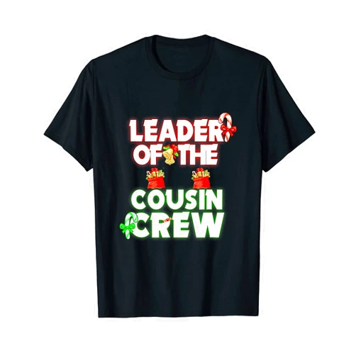 Leader Of The Cousin Crew Funny Christmas Family T-Shirt