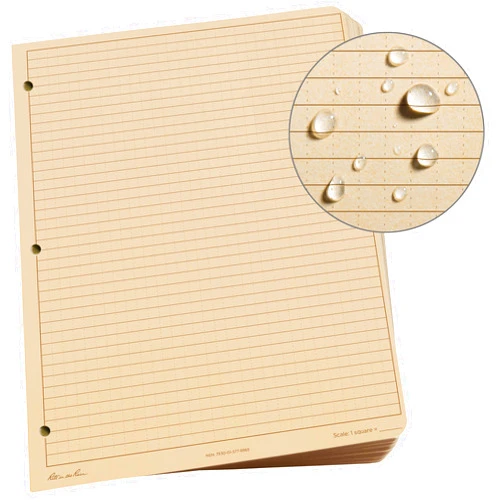 Rite in the Rain Looseleaf Paper,Universal, Beige, 11 x 8.5 x 0.5, PK100