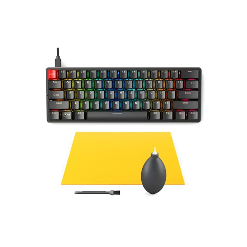 Glorious PC Gaming Race Glorious GMMK Modular Mechanical Gaming Keyboard - 60% Compact Size (61 Key) + Glorious Cleaning Kit for Mouse & Keyboard (Bundle)