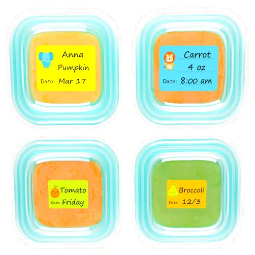 CHUBBIEE Baby Food Labels, Removable Write-On Daycare Date Labels for OXO Tot Baby Food Storage Containers, Trays, Jars, Freezer & Dishwasher Friendly, for Infants & Babies