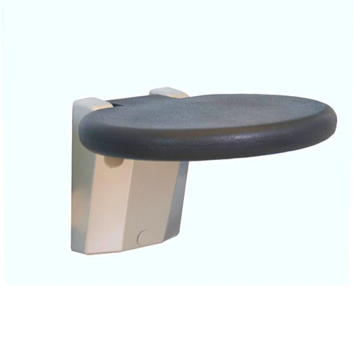Generic Folding Bathroom Chair Rectangular/Round Black PVC Shower Seat Suitable for The Elderly Disabled Pregnant Women Wall-Mounted Shower Stool Chair (White Round)