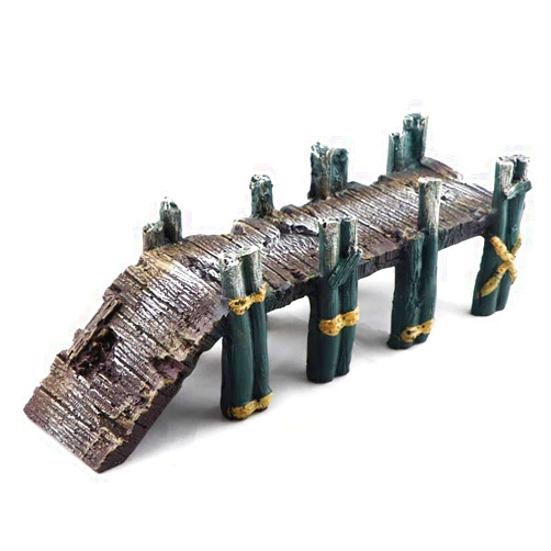 AQUA KT Aquarium Single-Plank Arch Bridge Drawbridge Rock for Cichlid Guppy Betta Glofish Fish Tank Landscape Decoration