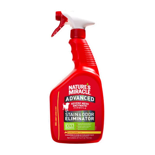 Nature's Miracle Nature’s Miracle Advanced Stain & Odor Eliminator 32 Ounces, Sunny Lemon Scent, Severe Mess Enzymatic Formula For Tough Pet Messes