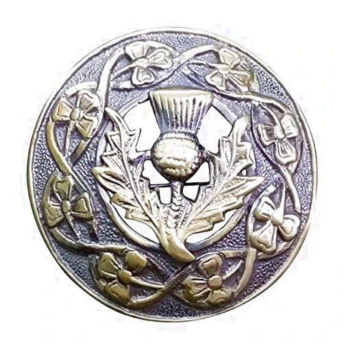 AAR Men,s Scottish Thistle Kilt Brooch Fly Plaid Antique Finish 3