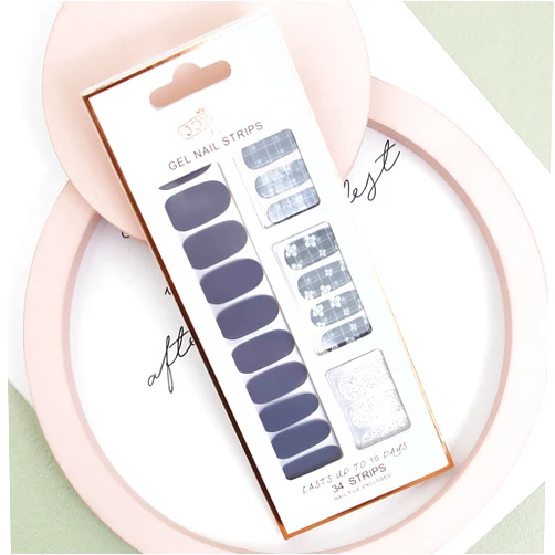 GoBudsGo Gloss Nail Strips - UV Free, Chip Resistant, Easy to Apply & Remove, Long Lasting Gel Nail Stickers | Contains 34 Nail Wraps, 1 Nail File