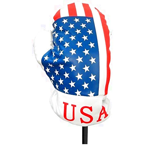 JP Lann USA Boxing Glove Golf Head Cover - Fits 460cc Driver - Patriotic Red White & Blue American Flag Golf Club Headcover