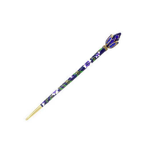 Honbay Cloisonn Vintage Hair Stick With Lotus Chinese Traditional Style Fashion Hair Chopsticks Hairpin (Blue)