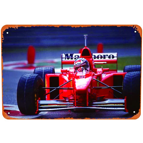Ysirseu Michael Schumacher, Ferrari F310B Funny Art Metal Tin Sign 8x12 inch Indoor Outdoor Wall Decor