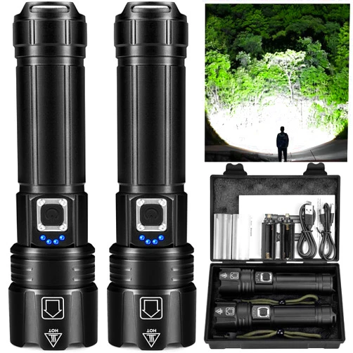 Lemihui Rechargeable LED Flashlight High Lumens, 990,000 Lumens Bright Powerful Flashlight, 5 Modes, IPX6 Waterproof Handheld Flash Light for Camping Hiking