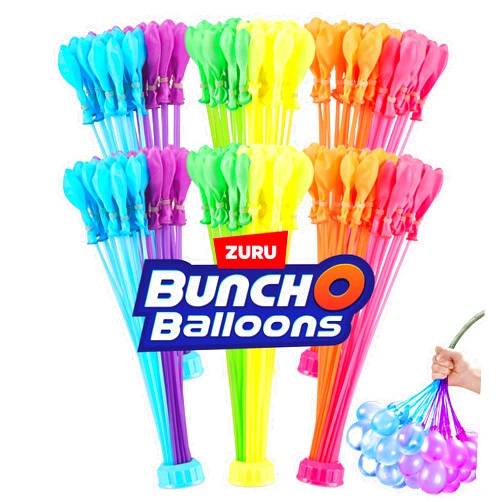 Bunch O Balloons Tropical Party (6 Pack) by ZURU, 200+ Rapid-Filling Self-Sealing Tropical Colored Water Balloons for Outdoor Family, Friends, Children Summer Fun (6 Pack)