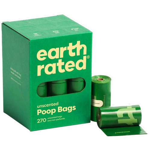 Earth Rated Poop Bags for Dogs, Guaranteed Leak Proof and Extra Thick Waste Bag Refill Rolls, Unscented, 270 Bags