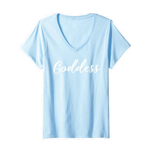 Empowering Shirts Gifts TeesMQ Womens Goddess Empowering Shirt for Women Empower Her Feminist Gift V-Neck T-Shirt